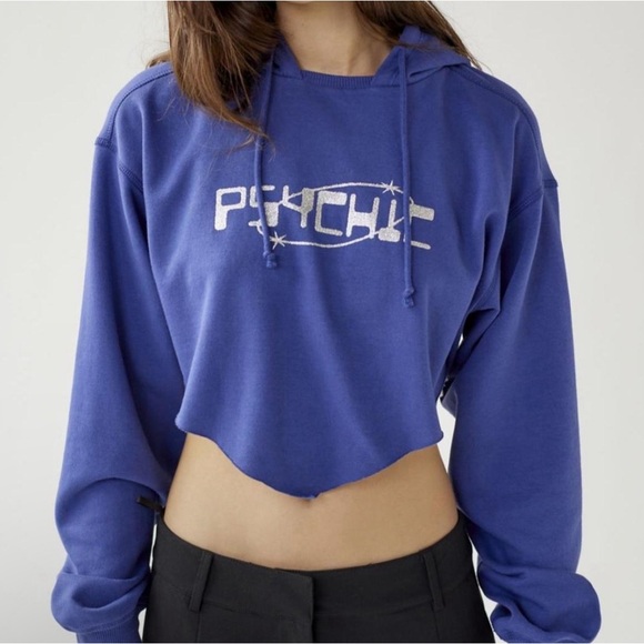 ❤️SOLD❤️NWOT UO Psychic Cropped Hoodie Sweatshirt - M - Picture 5 of 5